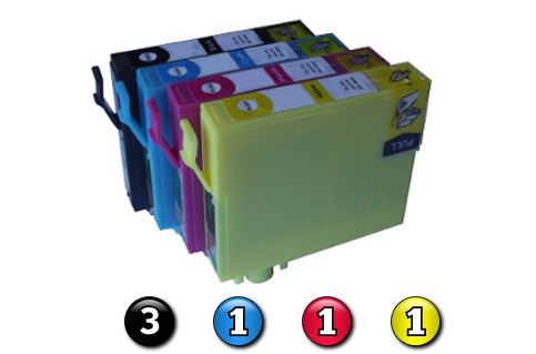 6 Pack Combo Compatible Epson 138 (3BK/1C/1M/1Y) ink cartridges